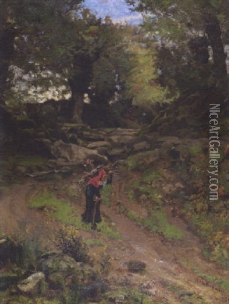 Wood Scene In Brittany Oil Painting - William Lamb Picknell