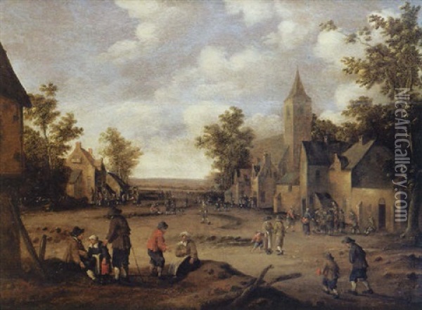 Rejouissances Villageoises Oil Painting - Cornelis Droochsloot
