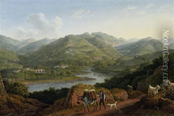 Landschaft In Der Toscana Oil Painting - Jacob Philipp Hackert