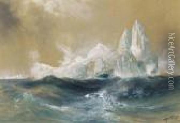 Icebergs Oil Painting - Thomas Moran