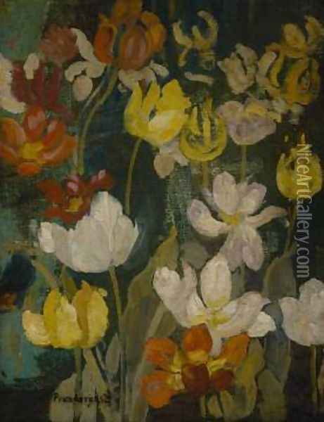 Spring Flowers Oil Painting - Maurice Brazil Prendergast