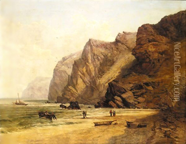 Cornish Beach Oil Painting - William West