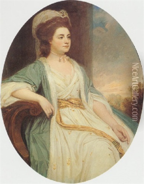 Portrait Of Lady Katherine Griffin Oil Painting - George Romney