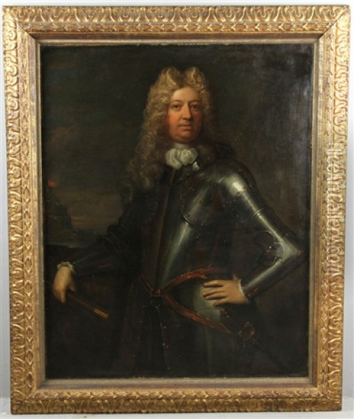 Portrait Of  A Military Commander Holding A Baton Oil Painting - Thomas Murray