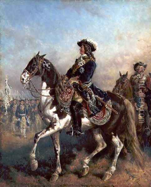 The Cavalryman Oil Painting - Friedrich Kaiser