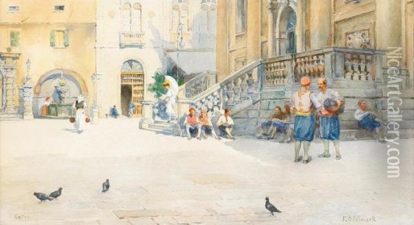 Stadsmotiv Fran Kairo Oil Painting - Frans Wilhelm Odelmark