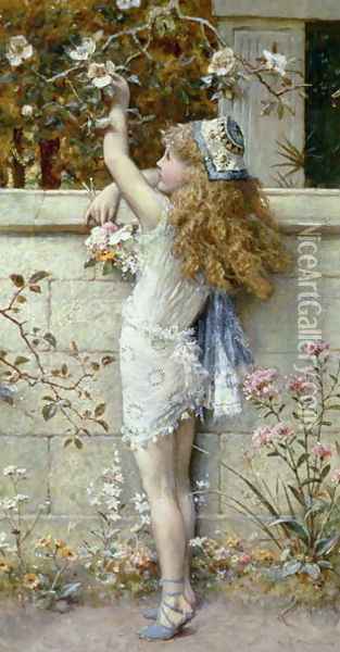 Gathering Flowers Oil Painting - William Stephen Coleman