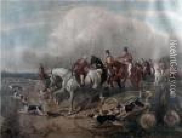 Foxhunting Oil Painting - A.W Huffam