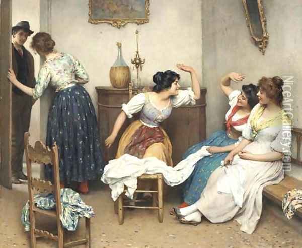 The New Suitor 2 Oil Painting - Eugene de Blaas
