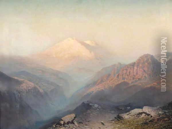 Mount Elbrus Oil Painting - Ilya Nikolaevich Zankovsky