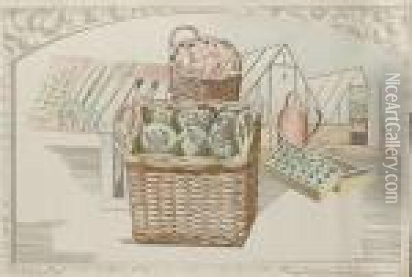 Baskets Of Vegetables Oil Painting - Paul Nash