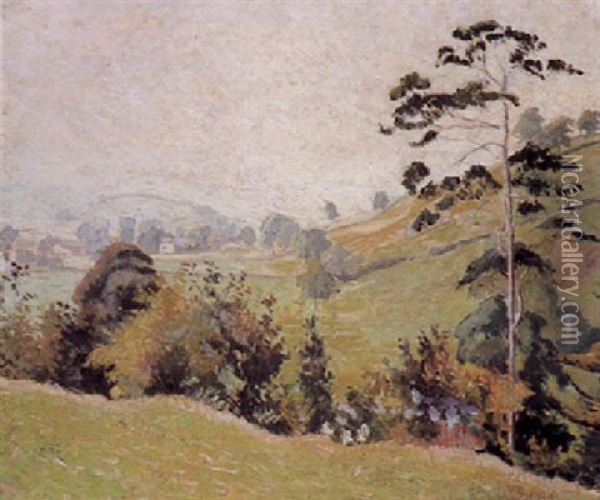 Misty Morning, Brough Oil Painting - Lucien Pissarro