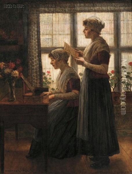 The Song Oil Painting - Walter Firle