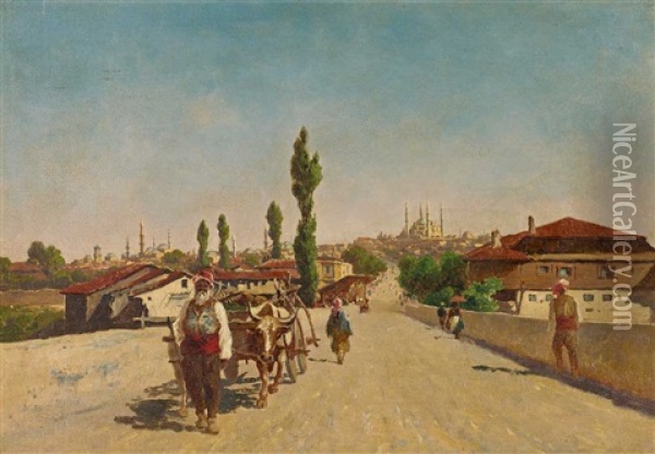 Adrianopel Von Der Sudspitze. Reise Im August Oil Painting - Paul Rudolf Linke