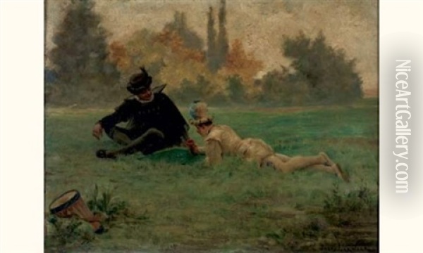 Les Joueurs De Des Oil Painting - Jules Arsene Garnier