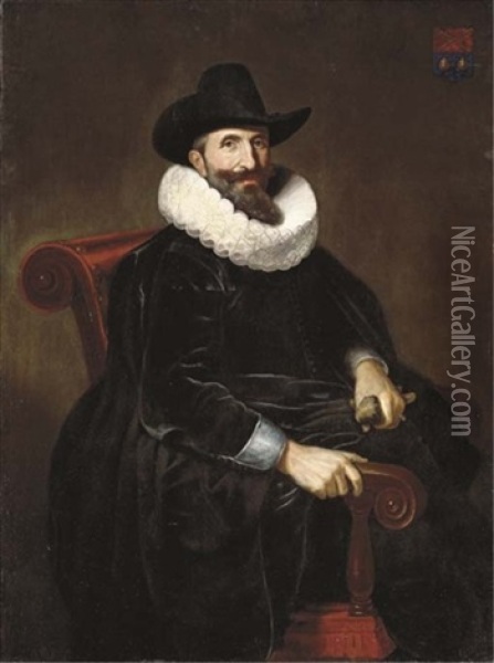 Portrait Of Elias Van Cuelen Oil Painting - Dirck Dircksz van Santvoort