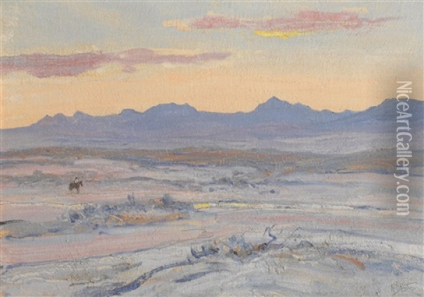 Lone Horseman, California Oil Painting - Howard Russell Butler