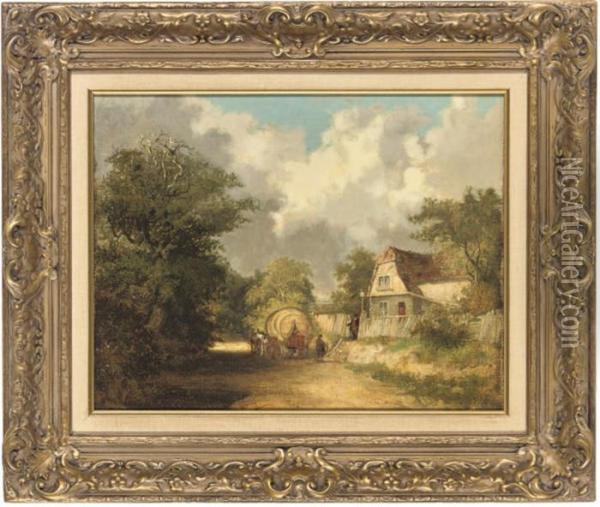 Country Lane At Norwich Oil Painting - Frederick Waters Watts