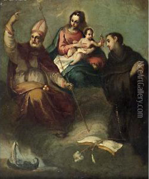 Madonna Con S. Nicola Oil Painting - Giambettino, Giov. Cignaroli B