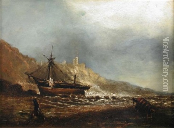 Dunstanburgh Castle, Northumberland Oil Painting - John Moore Of Ipswich