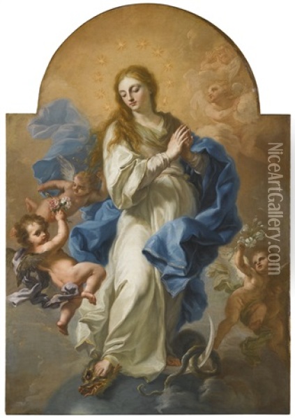 The Immaculate Conception Oil Painting - Giuseppe Bonito