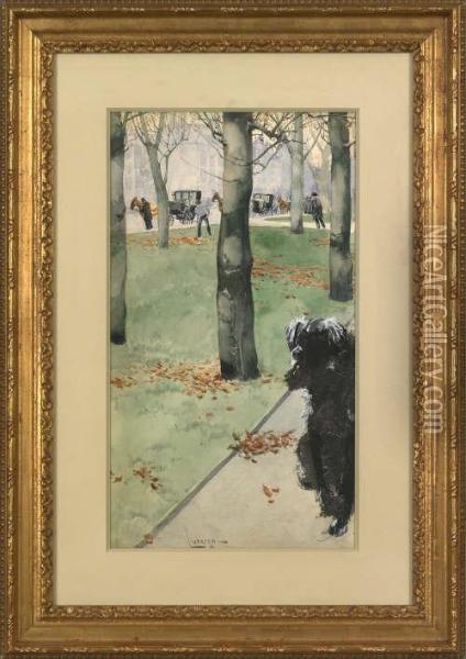 Park Scene Oil Painting - Fernand Harvey Lungren