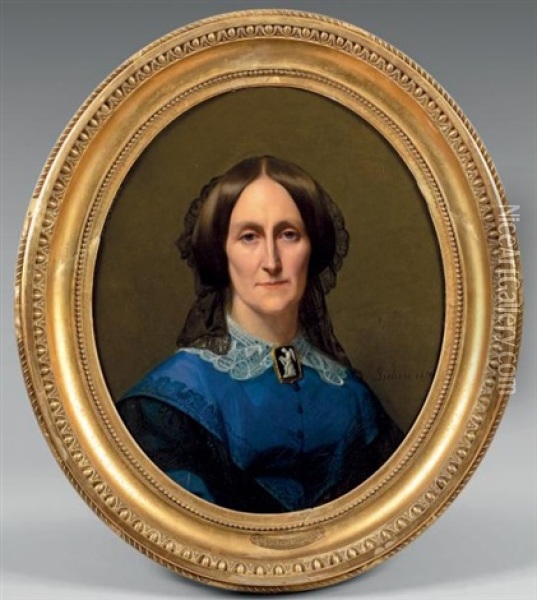 Portrait De Madame Emile Pepin Lehalleur, Nee Augustine Oil Painting - Auguste Pichon