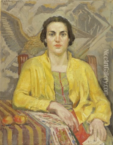 Portrat Anne L'eplattenier, Mme Wasem Oil Painting - Charles L'Eplattenier