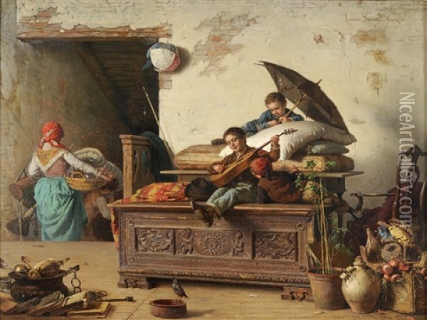 The Antique Shop Oil Painting - Antonio Ermolao Paoletti