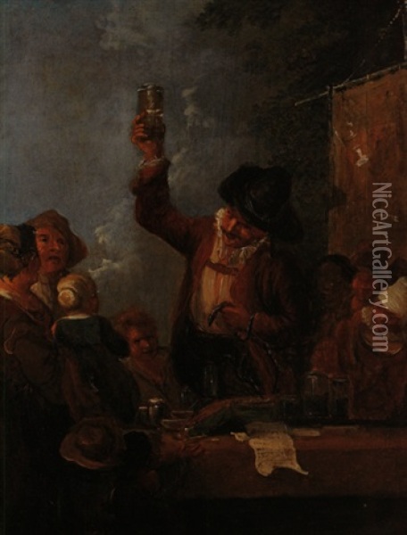 Der Quacksalber An Sinem Markstand Oil Painting - Christian Wilhelm Ernst Dietrich