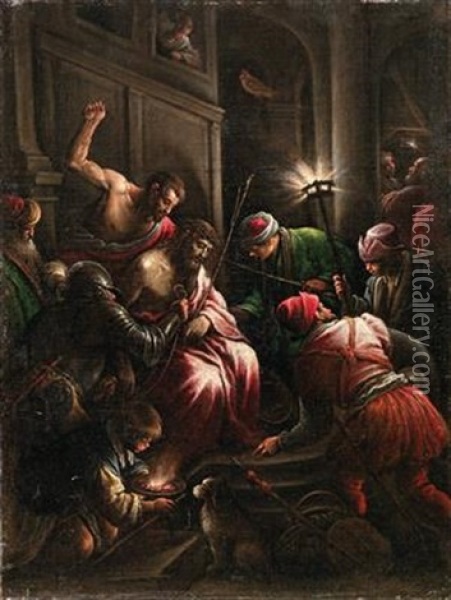 The Mocking Of Christ Oil Painting - Francesco Bassano