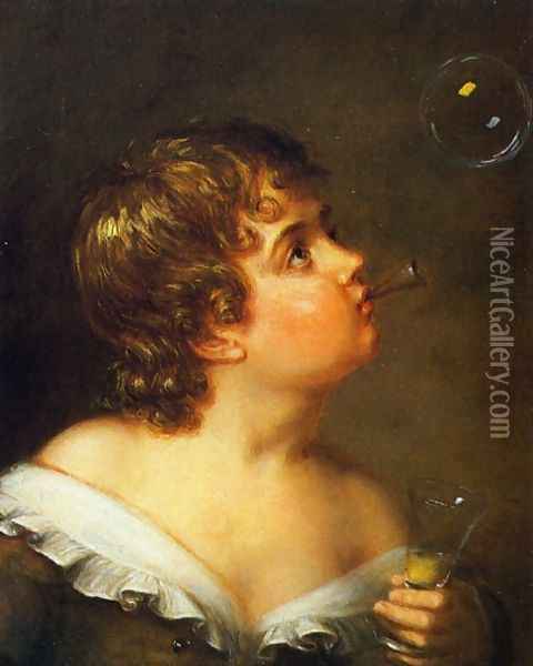 Blowing Bubbles Oil Painting - Charles Bird King