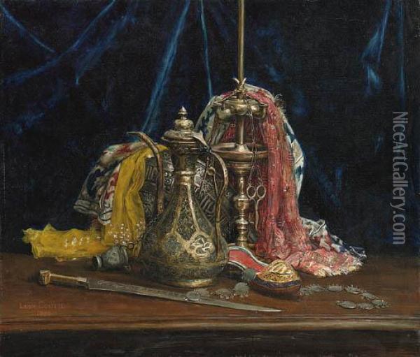 An Arabian Still Life Oil Painting - Leon Marie Coutil
