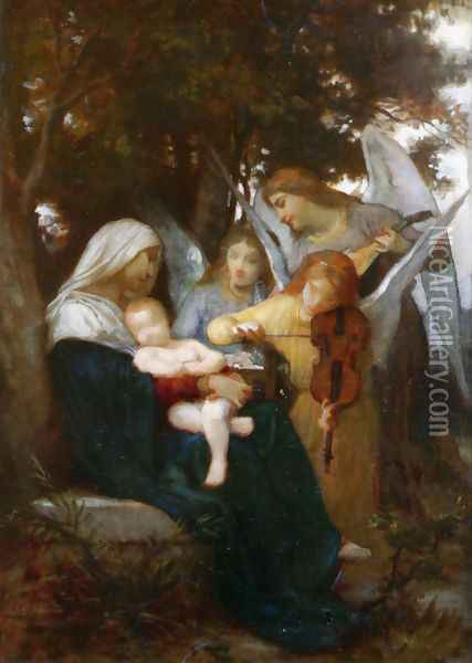 Study for Vierge aux anges [Study for Virgin with Angels] Oil Painting - William-Adolphe Bouguereau