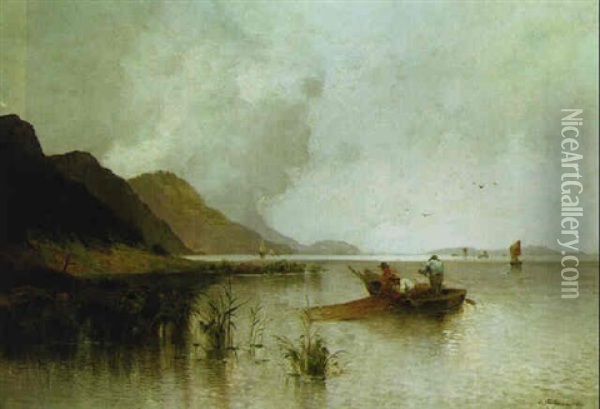 Fischfang Am Seeufer Oil Painting - Adolf Kaufmann