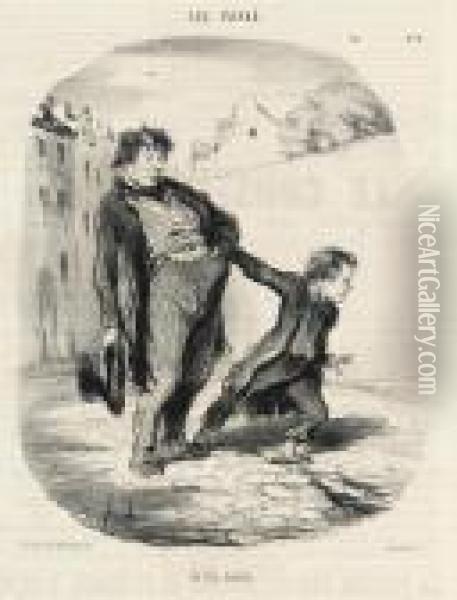 A Collection Oil Painting - Honore Daumier