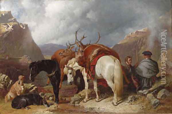 The return from deer stalking Oil Painting - John Frederick Herring Snr