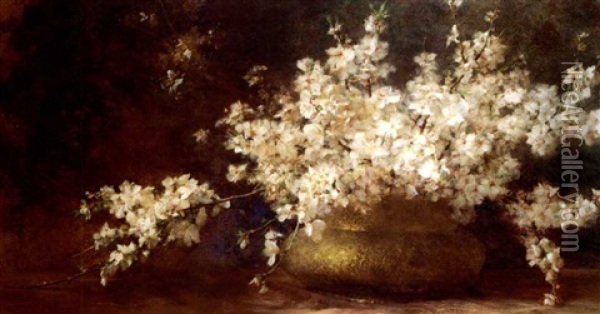 Almond Blossoms Oil Painting - Georgios Jakobides