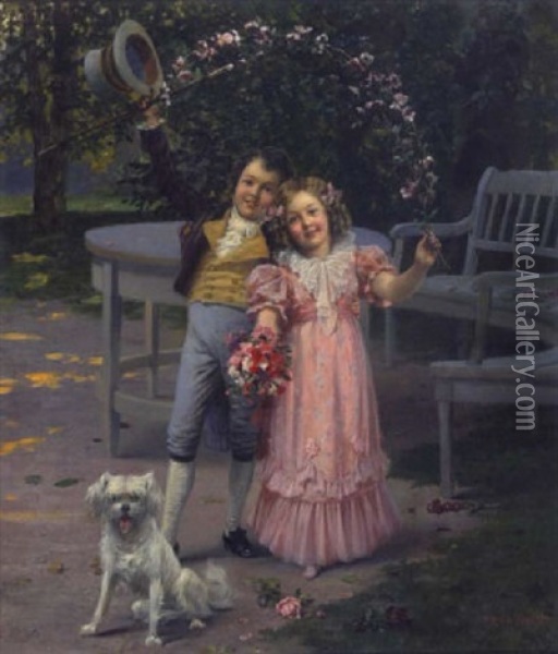 Un Jeu D'enfants Oil Painting - Hans W. Schmidt