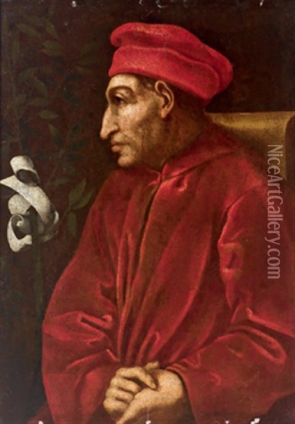Bildnis Des Cosimo Il Vecchio De Medici (after Painting In The Uffizi In Florence) Oil Painting -  Pontormo