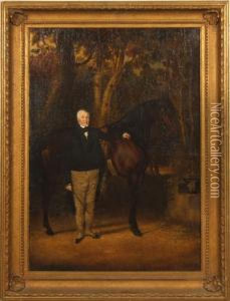Gentleman With Horse Oil Painting - Anson A. Martin