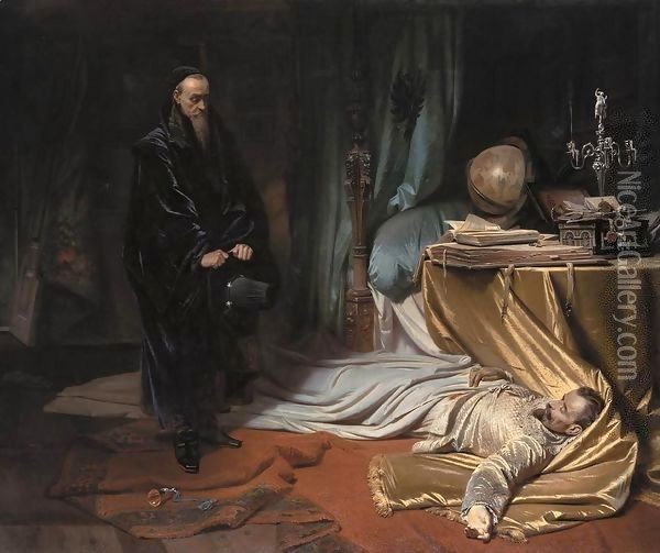Seni at the Dead Body of Wallenstein Oil Painting - Von Piloty Karl Theodor