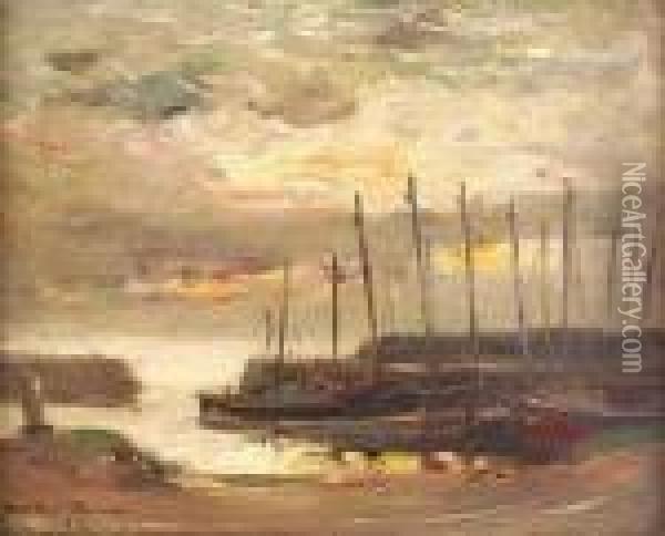 Cockenzie Harbour Oil Painting - William Mason Brown