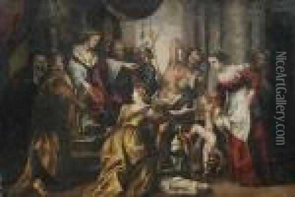 Das Urteil Des Salomon Oil Painting - Peter Paul Rubens