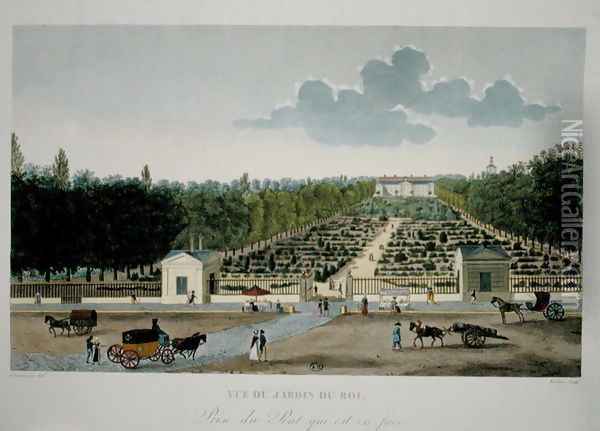 View of the Jardin du Roi in Paris from the bridge of Austerlitz Oil Painting - Henri Courvoisier-Voisin