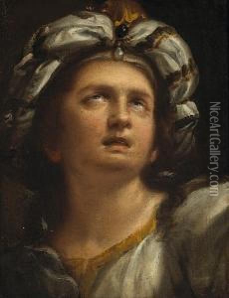 The Head Of A Sybil Oil Painting - Lorenzo Pasinelli