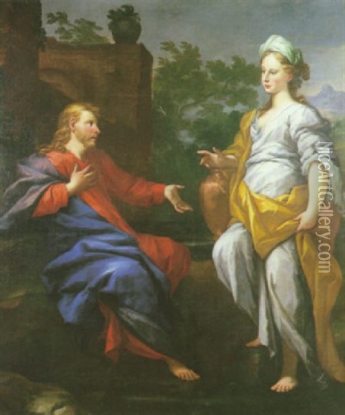 Le Christ Et La Samaritaine Oil Painting - Pietro Dandini