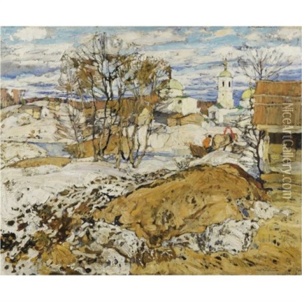 Spring Landscape Oil Painting - Aleksei Ilych Kravchenko
