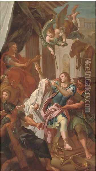 The Martyrdom of a Roman soldier Oil Painting - Carlo Maratta or Maratti