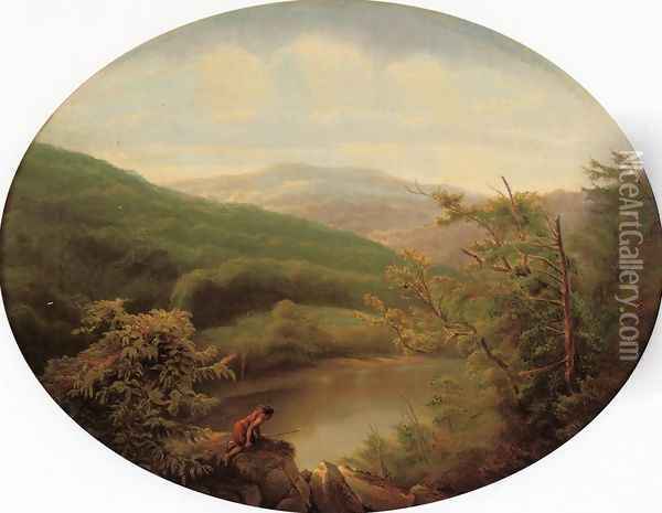Native American Hunting Scene Oil Painting - Charles Volkmar